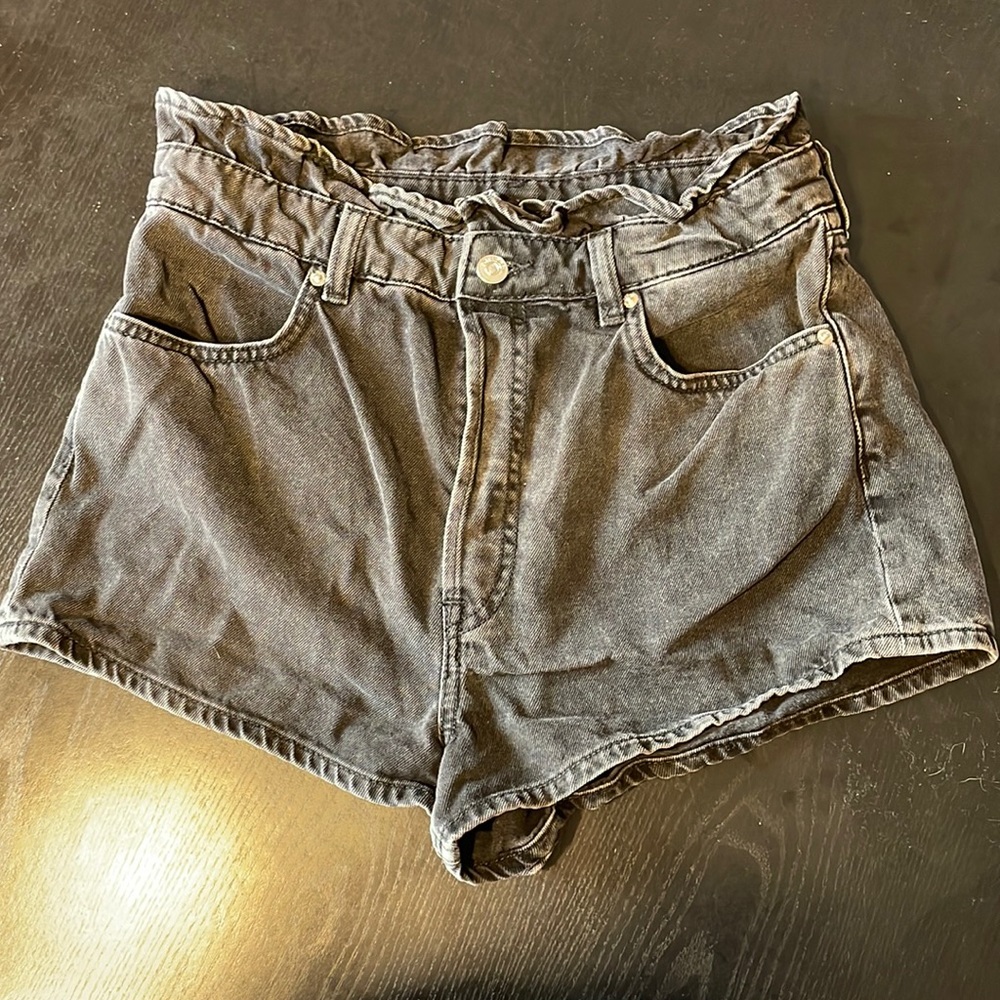 Black Denim Highwaisted Shorts
